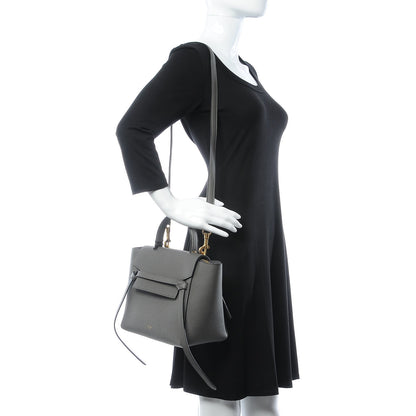 Celine Grained Calfskin Micro Belt Bag Grey 2 of 15