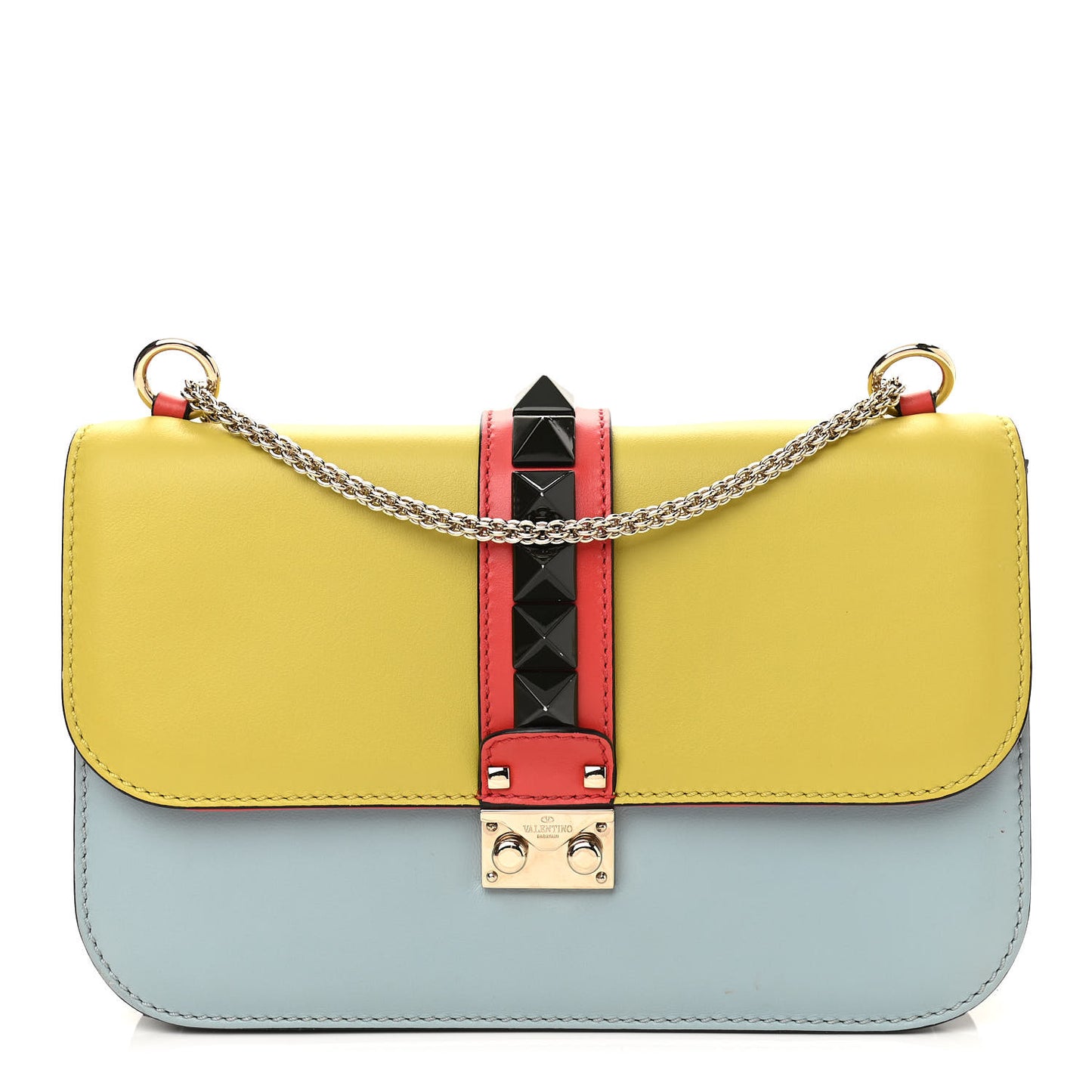 Vitello Medium Glam Lock Rockstud Flap Multicolor