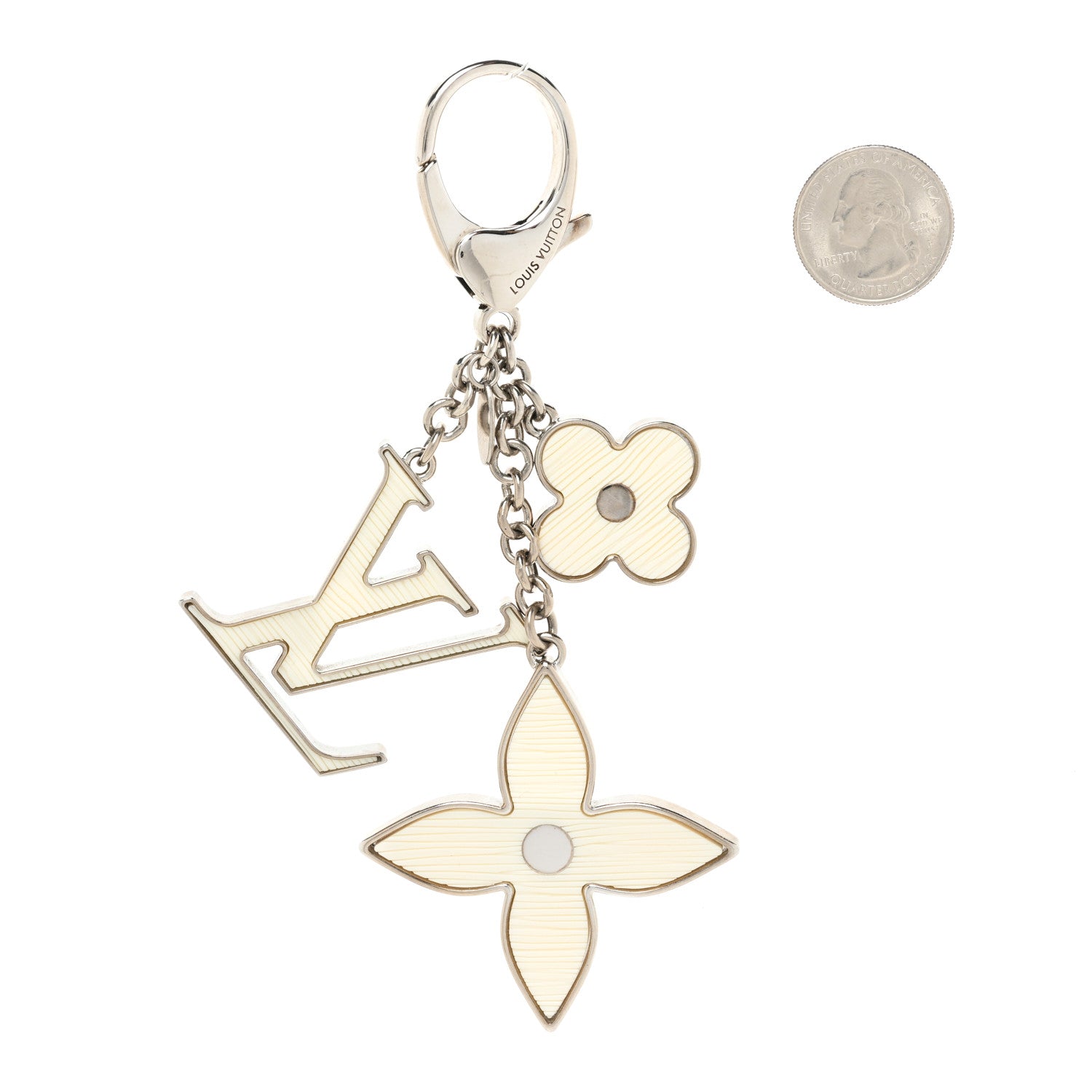 Louis Vuitton Fleur d Epi Bag Charm Ivory 2 of 5