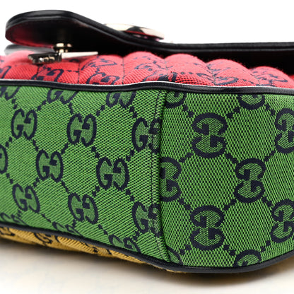 Gucci Monogram Multicolor Matelasse Diagonal Small GG Marmont Shoulder Bag Pink Blue Red Yellow Green 10 of 10