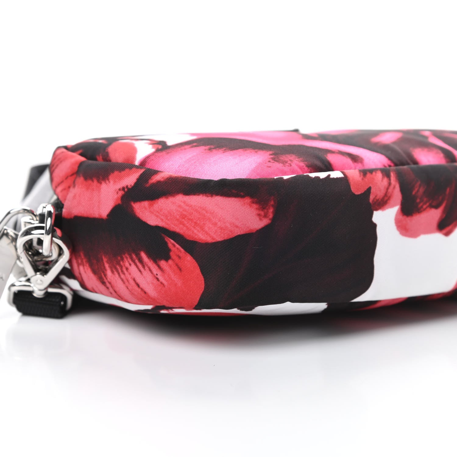Prada Tessuto Soft Nylon Small Roses Print Convertible Crossbody Wristlet Pink 9 of 11