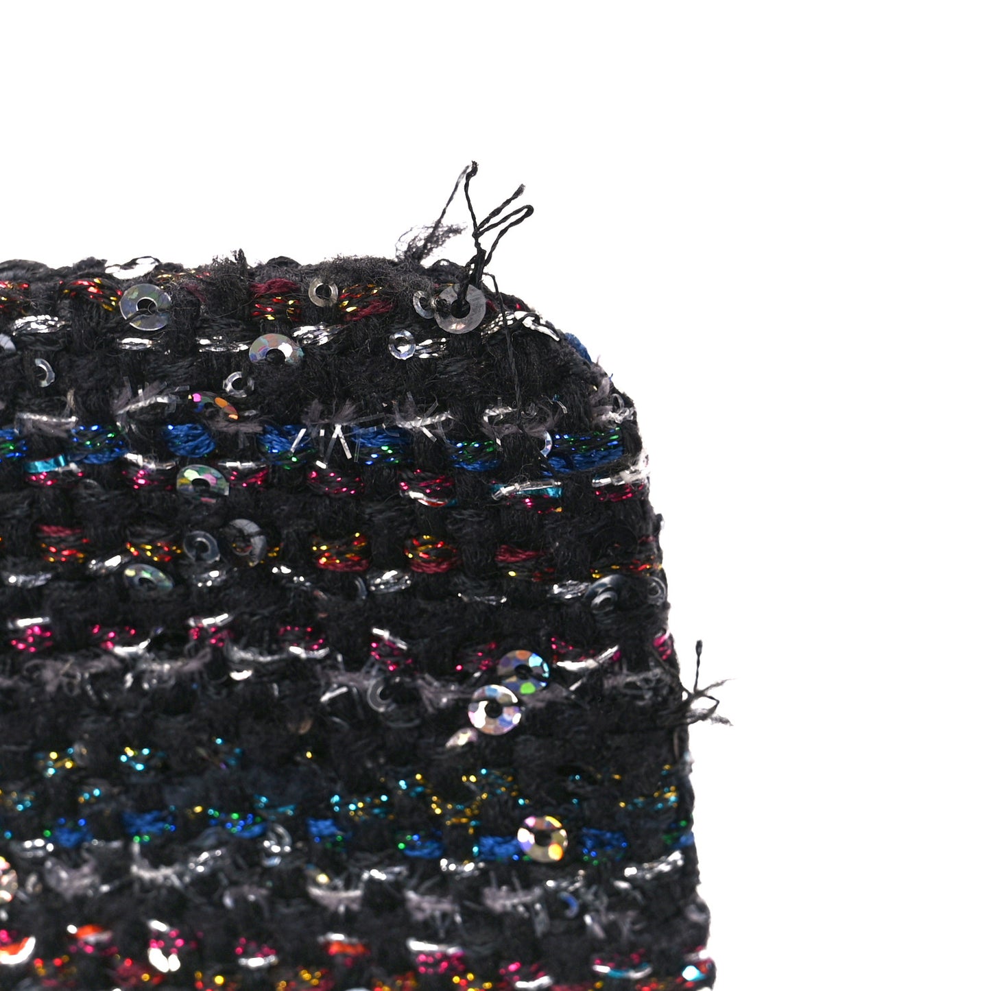 Tweed Sequin Mini Coco Handle Flap Black