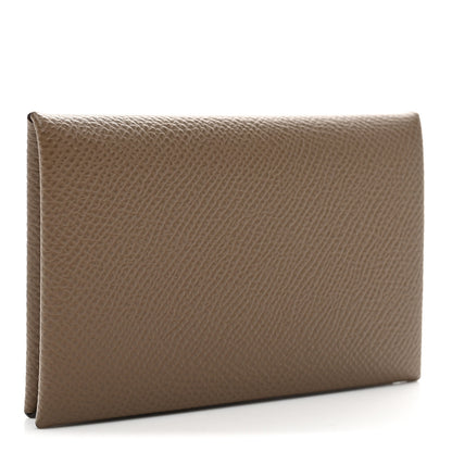 Hermes Epsom Calvi Card Case Etoupe 3 of 8