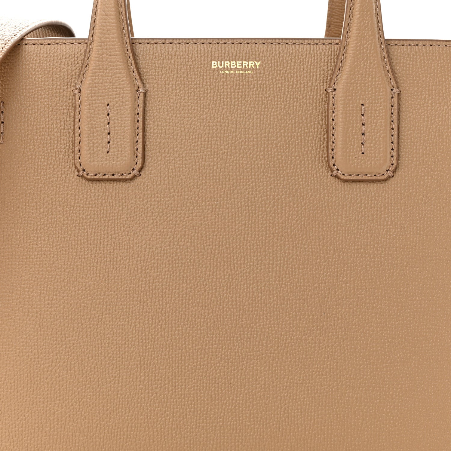 Burberry Derby Calfskin House Check Medium Banner Tote Camel 9 of 11