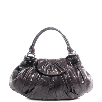 Miu Miu Vitello Lux Cinched Hobo Graphite 1 of 9