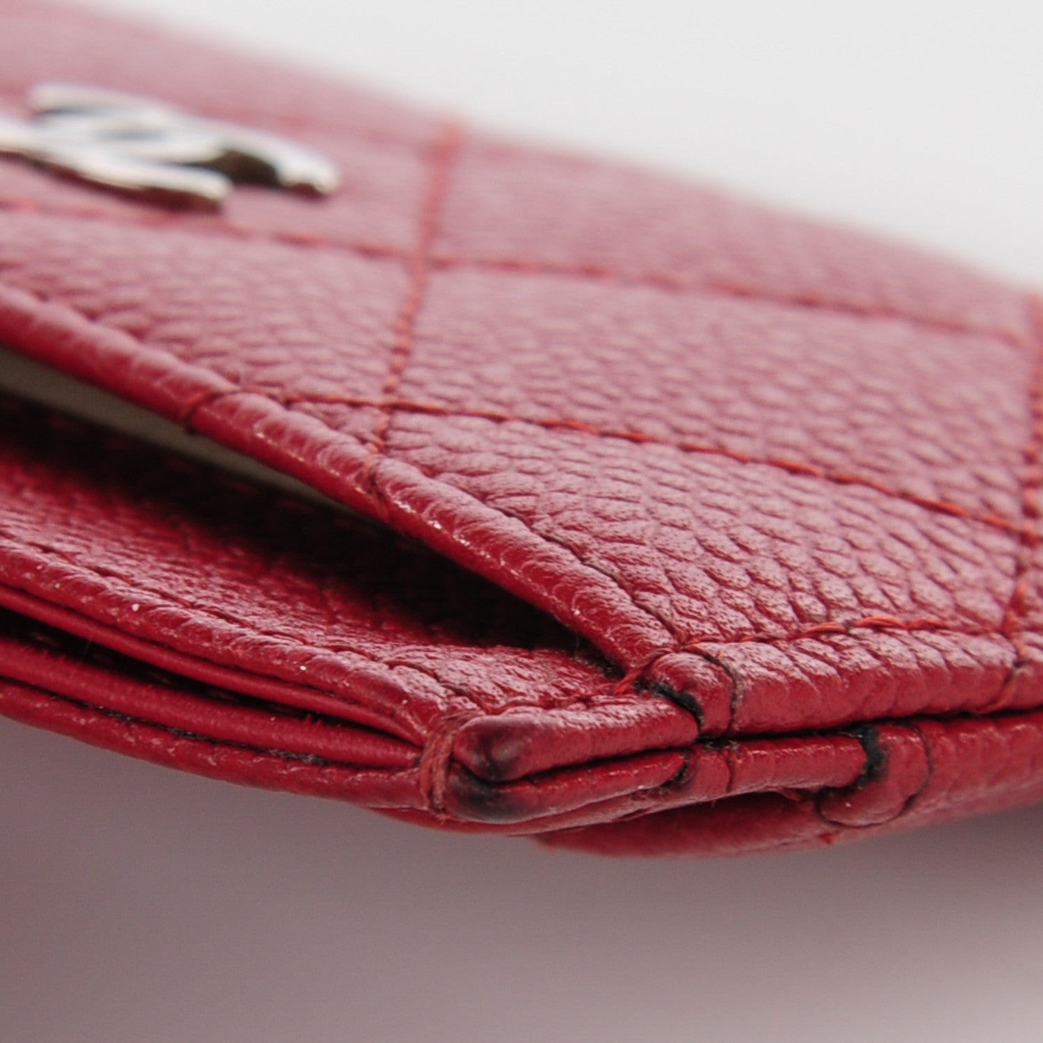 Chanel Caviar Quilted Card Holder Red 3 of 13