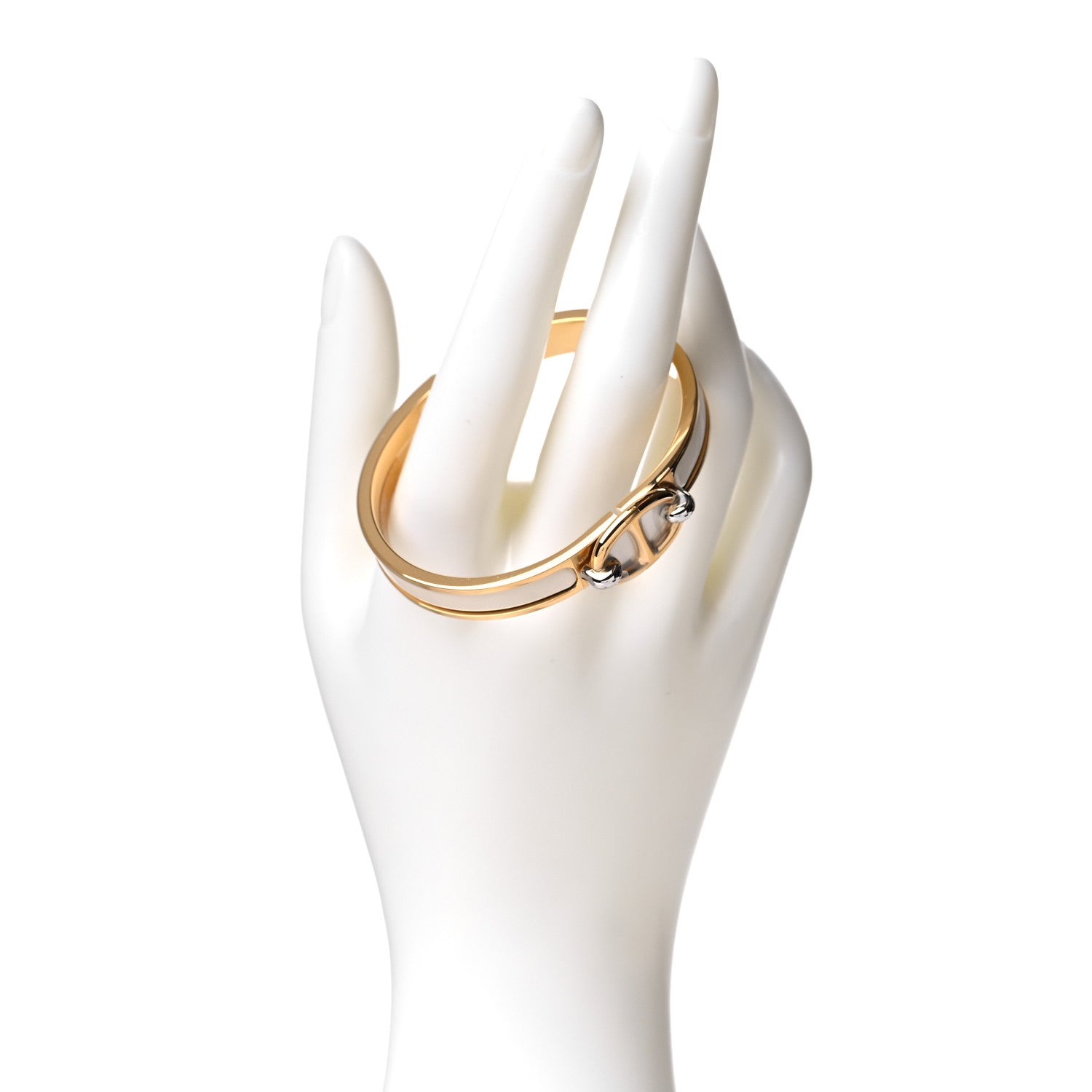 Hermes Enamel Mini Farandole Clic Chaine D'Ancre Bracelet Creme 2 of 6