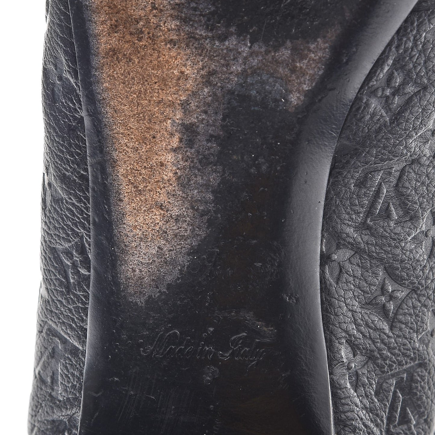 Monogram Calfskin Embossed Debbie Ballerina Flats 37 Black