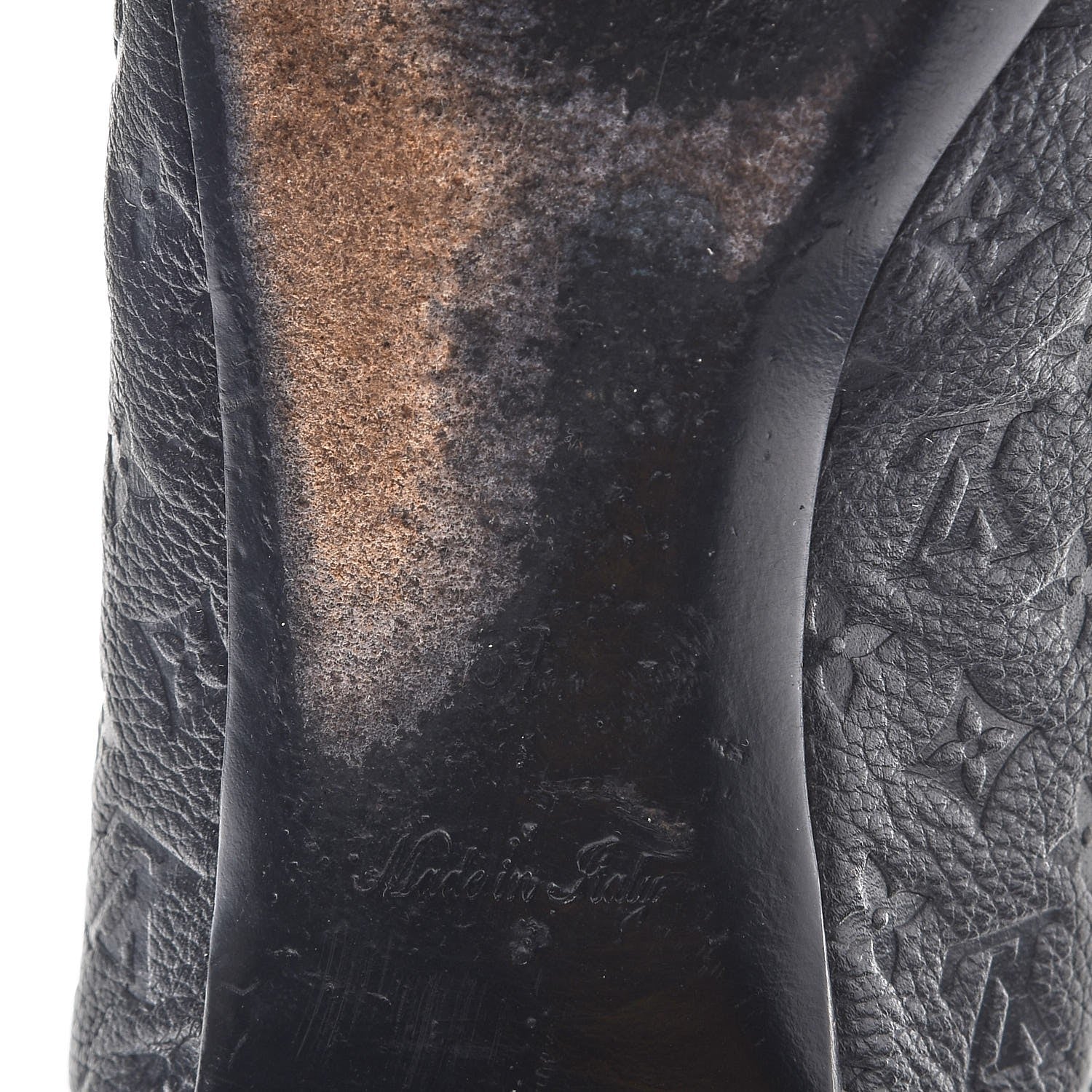 Louis Vuitton Monogram Calfskin Embossed Debbie Ballerina Flats 37 Black 6 of 10
