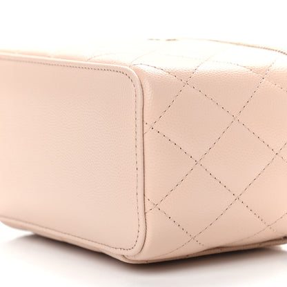 Chanel Caviar Quilted Small Vanity Case With Chain Light Beige 9 of 9