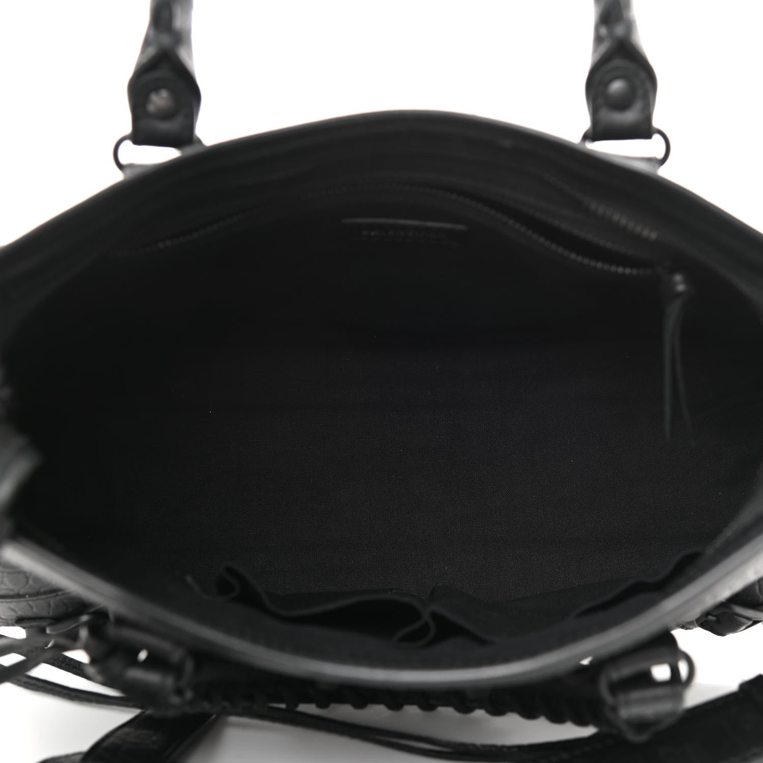 Balenciaga Matte Supple Lambskin Crocodile Embossed Classic Black Hardware S City Black 5 of 11