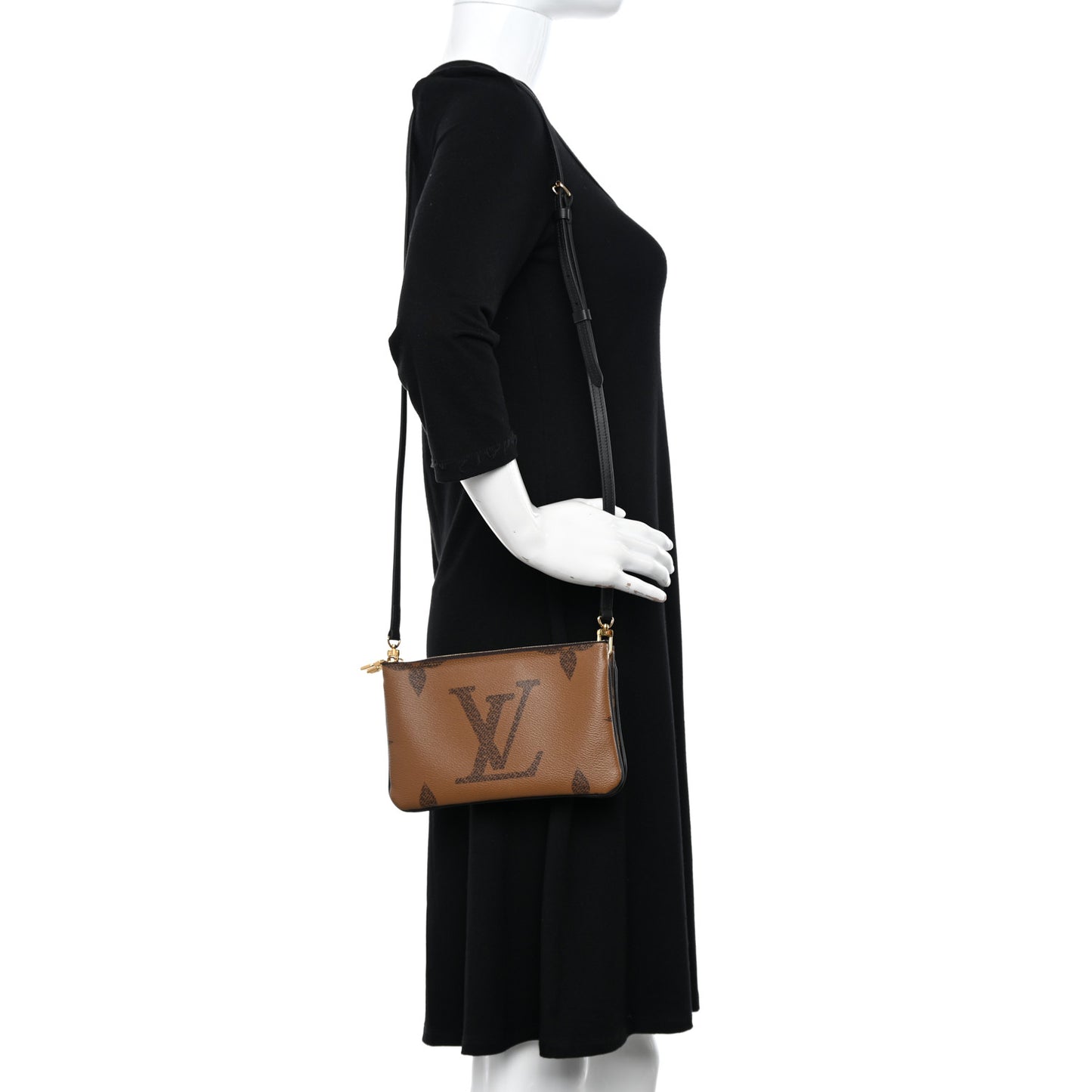 Reverse Monogram Giant Double Zip Pochette