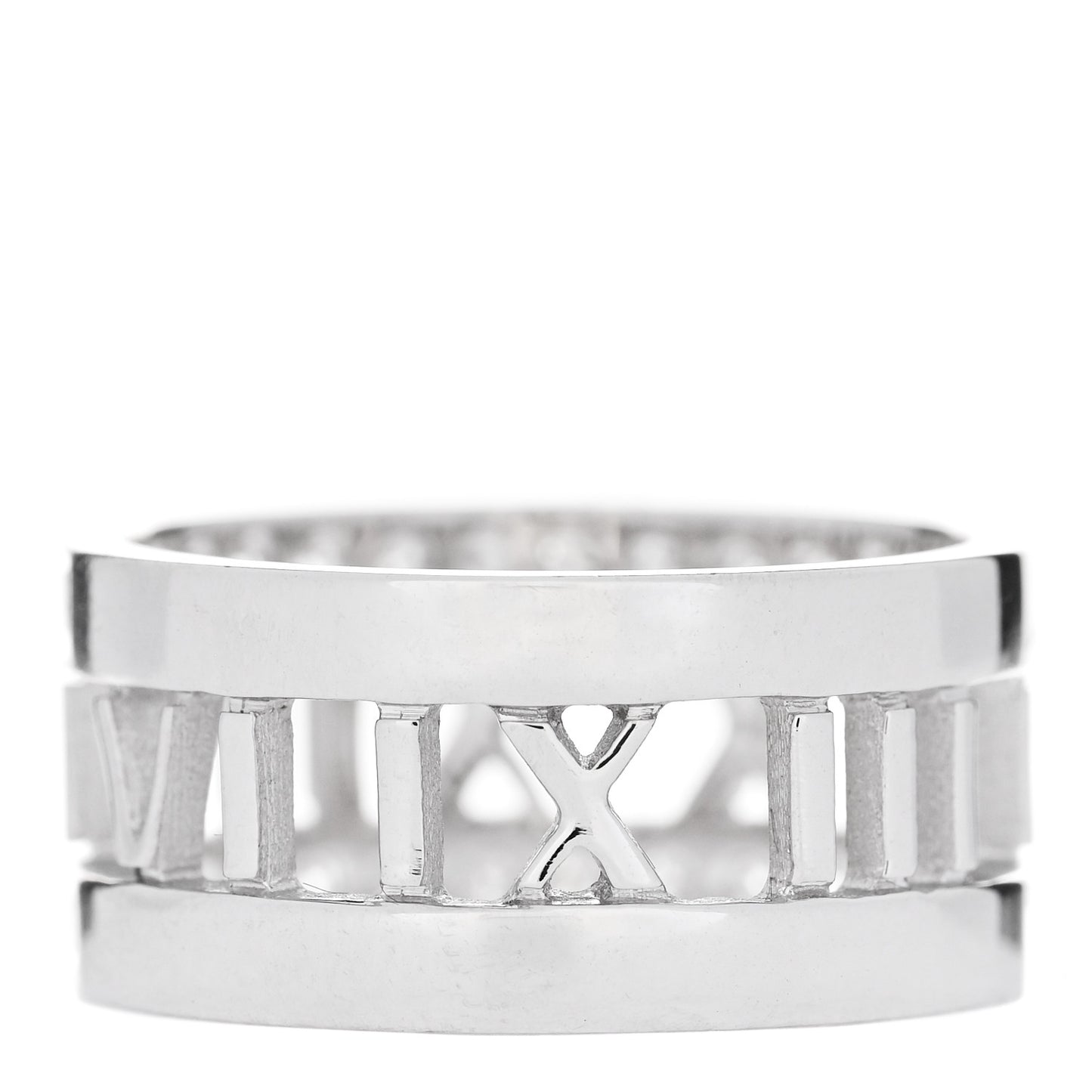 18K White Gold Diamond Wide Atlas Open Ring 51 5.75