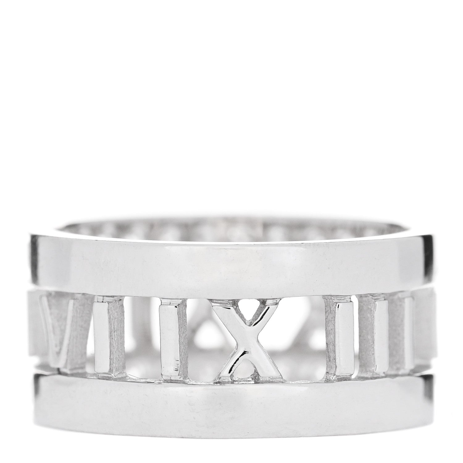 Tiffany 18K White Gold Diamond Wide Atlas Open Ring 51 5.75 3 of 5