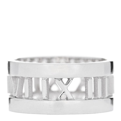 Tiffany 18K White Gold Diamond Wide Atlas Open Ring 51 5.75 3 of 5