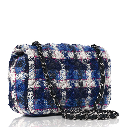 Chanel Tweed Quilted Mini Rectangular Flap Blue Multicolor 2 of 8
