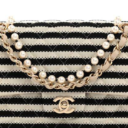 Chanel Jersey Quilted Medium Coco Sailor Flap Black White 8 of 10
