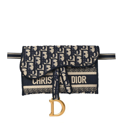 Christian Dior Oblique Slim Saddle Pouch Blue 1 of 9