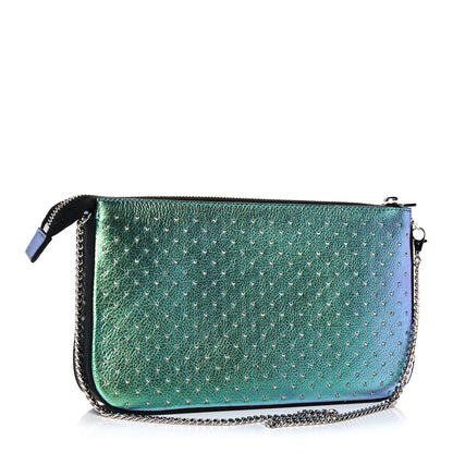 Christian Louboutin Iridescent Calfskin Studded Loubila Chain Clutch Multicolor 2 of 9