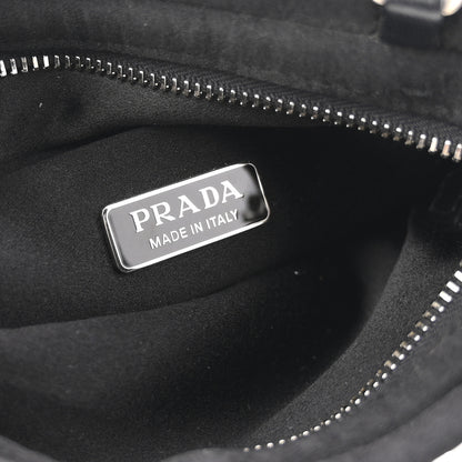 Prada Satin Crystal Metal Triangle Logo Chain Crossbody Handbag Cristal 6 of 10