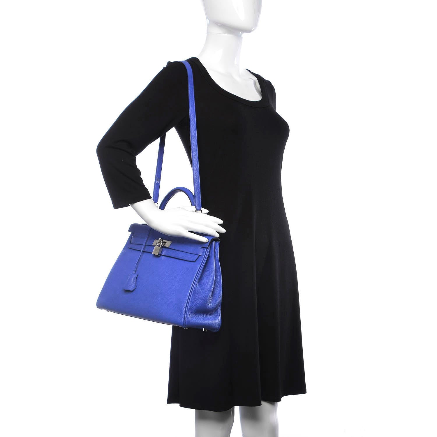 Hermes Taurillon Clemence Kelly Retourne 32 Bleu Electrique 2 of 42