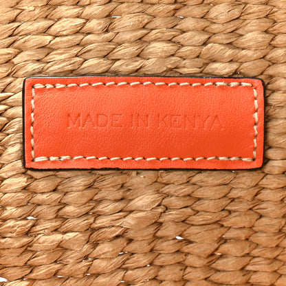 Chloe X MIFUKO Raffia Calfskin Basket Tote Orange Fizz 6 of 9