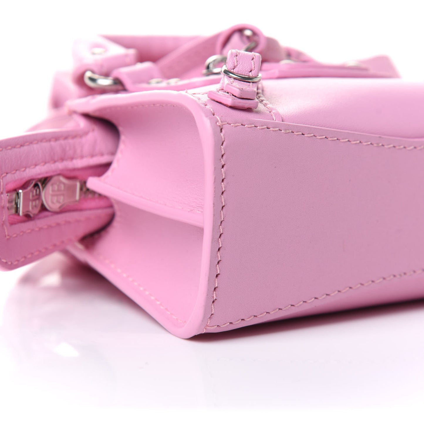 Smooth Calfskin Neo Classic Silver Hardware Super Nano City Crossbody Candy Pink