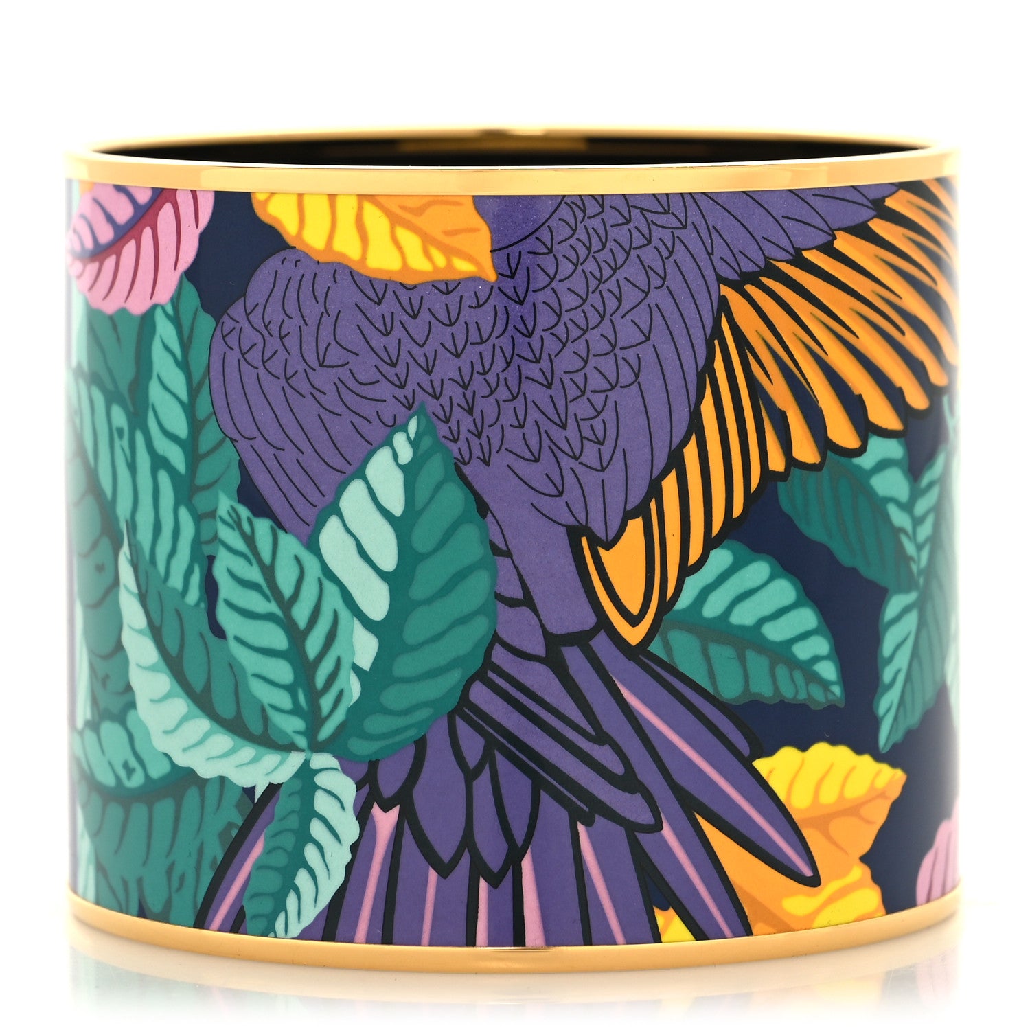 Hermes Enamel Printed Les Perroquet Mega Wide Bracelet 1 of 6