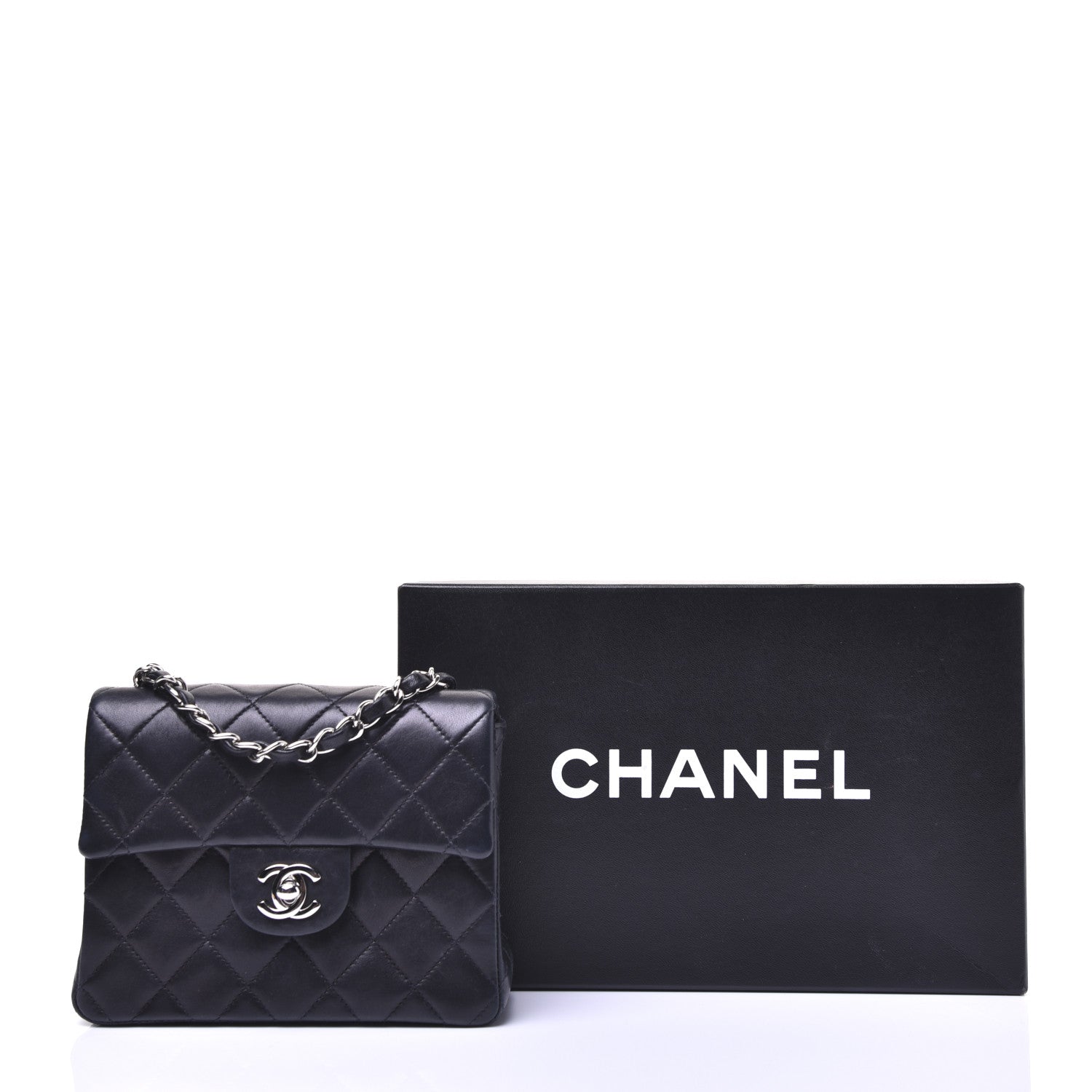 Chanel Lambskin Quilted Mini Square Flap Black 17 of 17