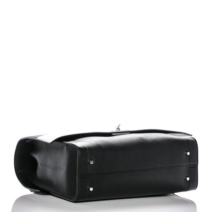 Givenchy Grained Calfskin Medium Bi-Color Shark Lock Satchel Black White 4 of 7