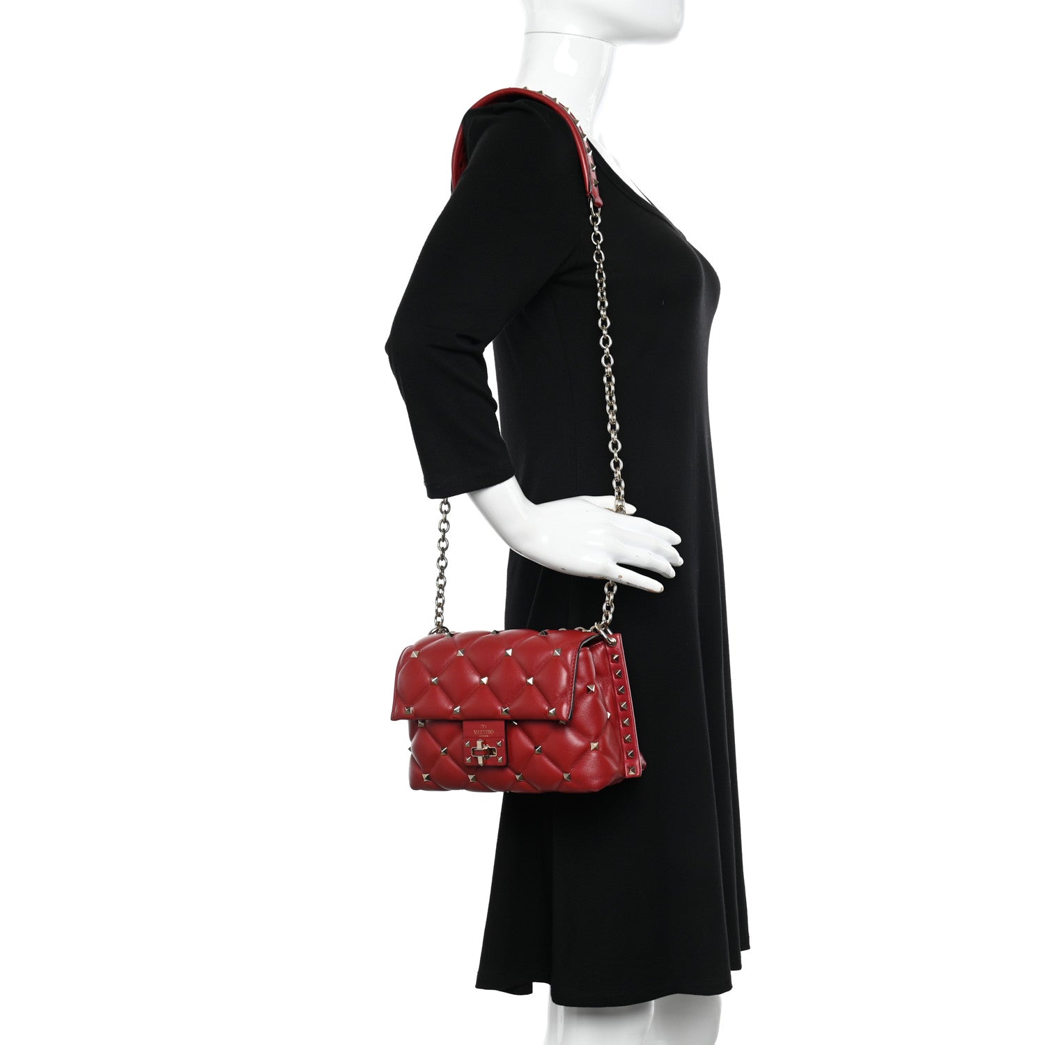 Valentino Garavani Nappa Small Candystud Crossbody Rosso Valentino 2 of 11