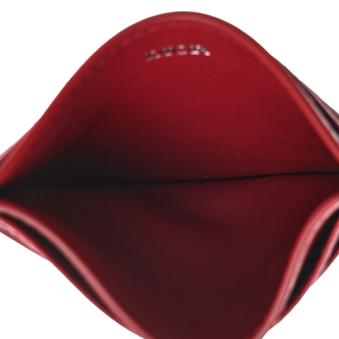 Calfskin Oblique Galaxy Perforated Card Holder Red White