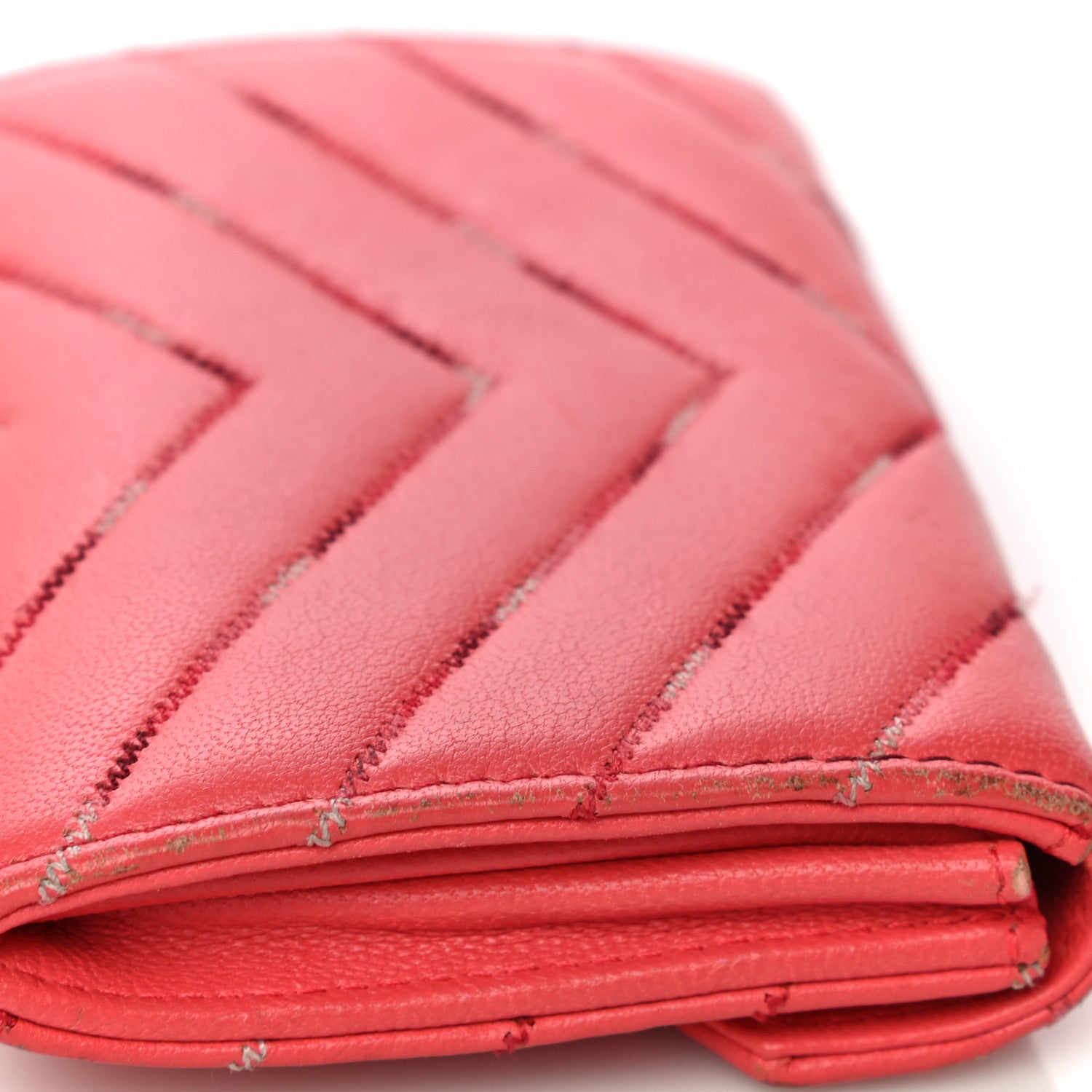 Chanel Lambskin Chevron Quilted Card Holder Pink 18 of 19