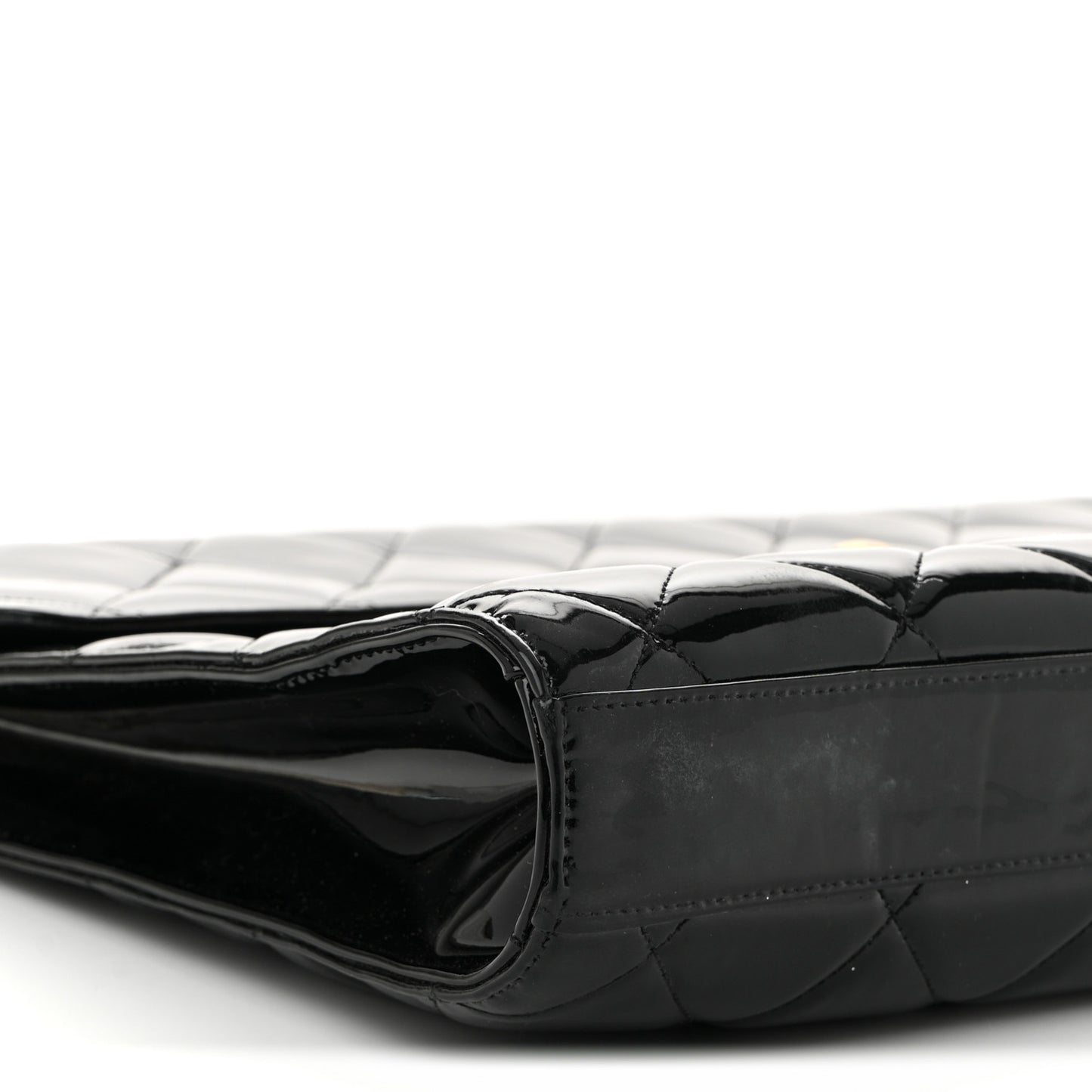 Patent Quilted Briefcase Laptop Bag Black