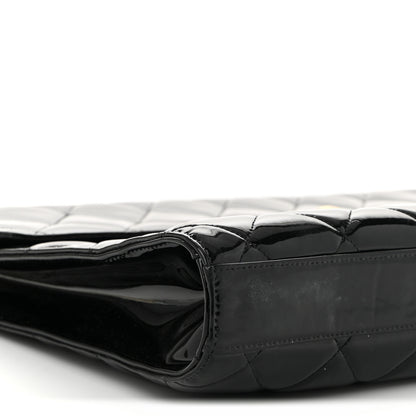 Chanel Patent Quilted Briefcase Laptop Bag Black 9 of 10