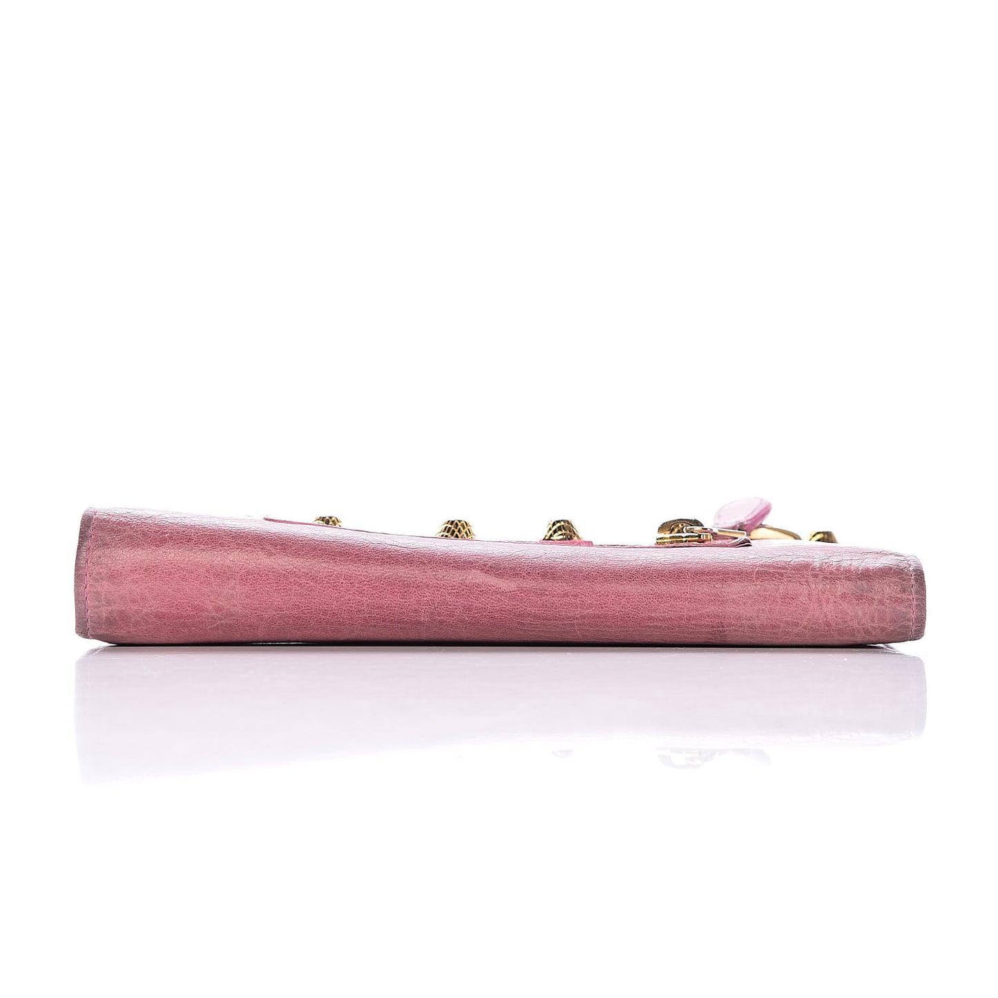 Agneau Giant 12 Gold Hardware Money Wallet Pink