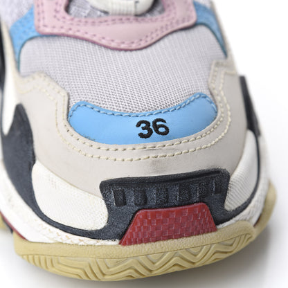 Balenciaga Fabric Mesh Womens Triple S Sneakers 36 White Blue Pink 8 of 10