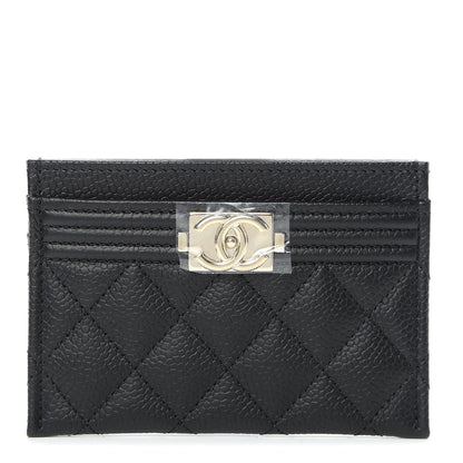 Chanel Caviar Quilted Boy Card Holder Black 1 of 9