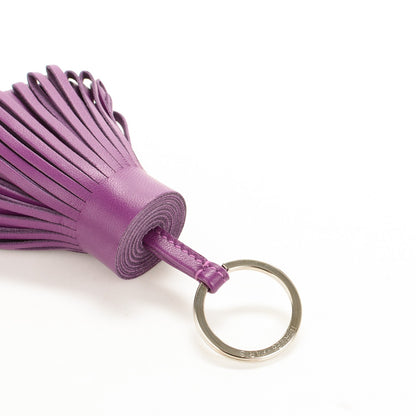 Hermes Lambskin Carmen Tassel Key Holder Anemone 3 of 5