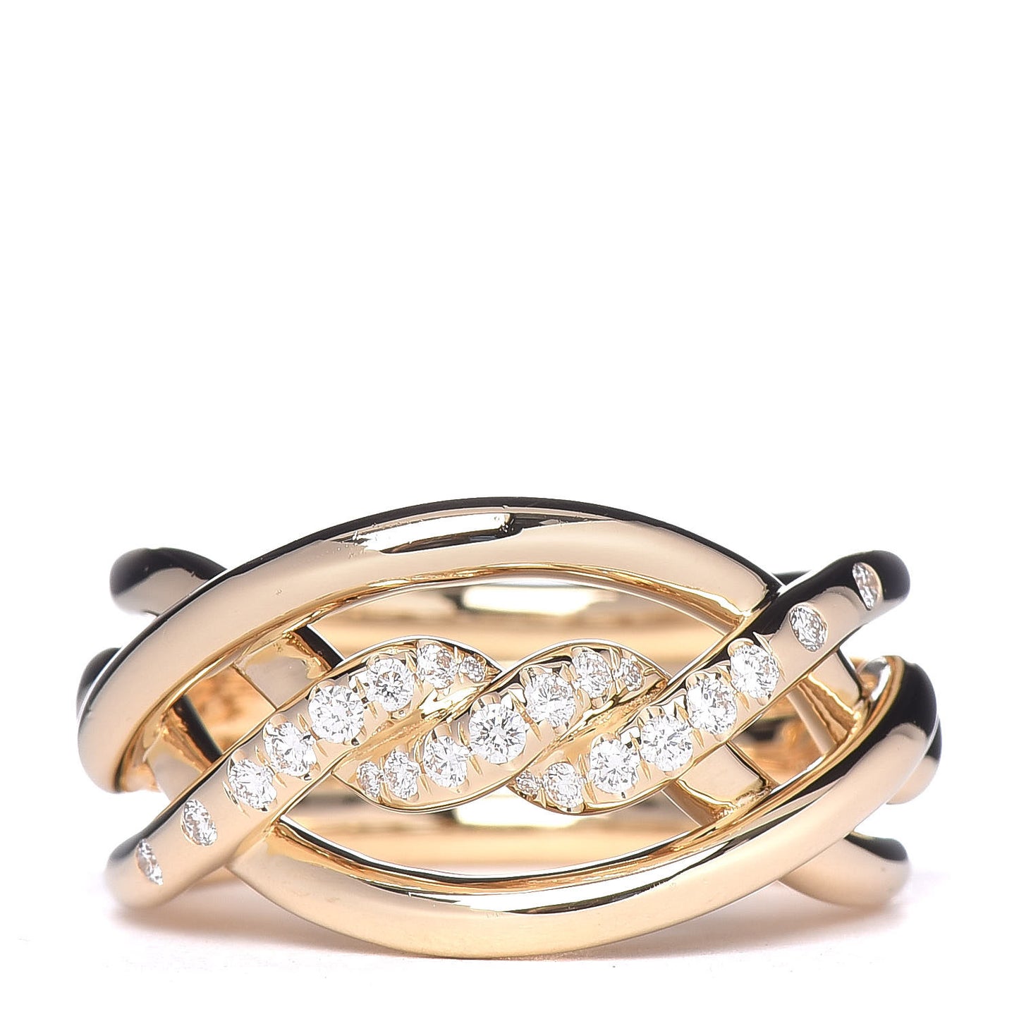 18K Yellow Gold Diamond 11.5mm Continuance Ring 54 6.75
