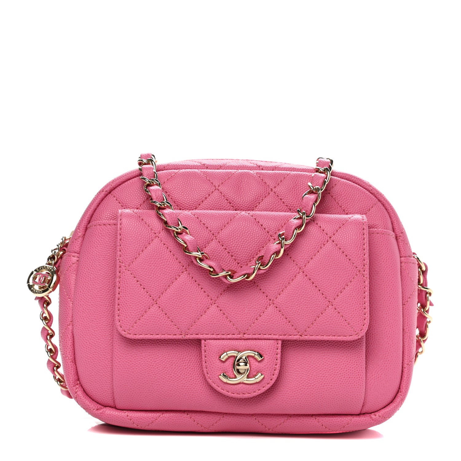 Chanel Caviar Quilted CC Day Camera Case Pink 1 of 7