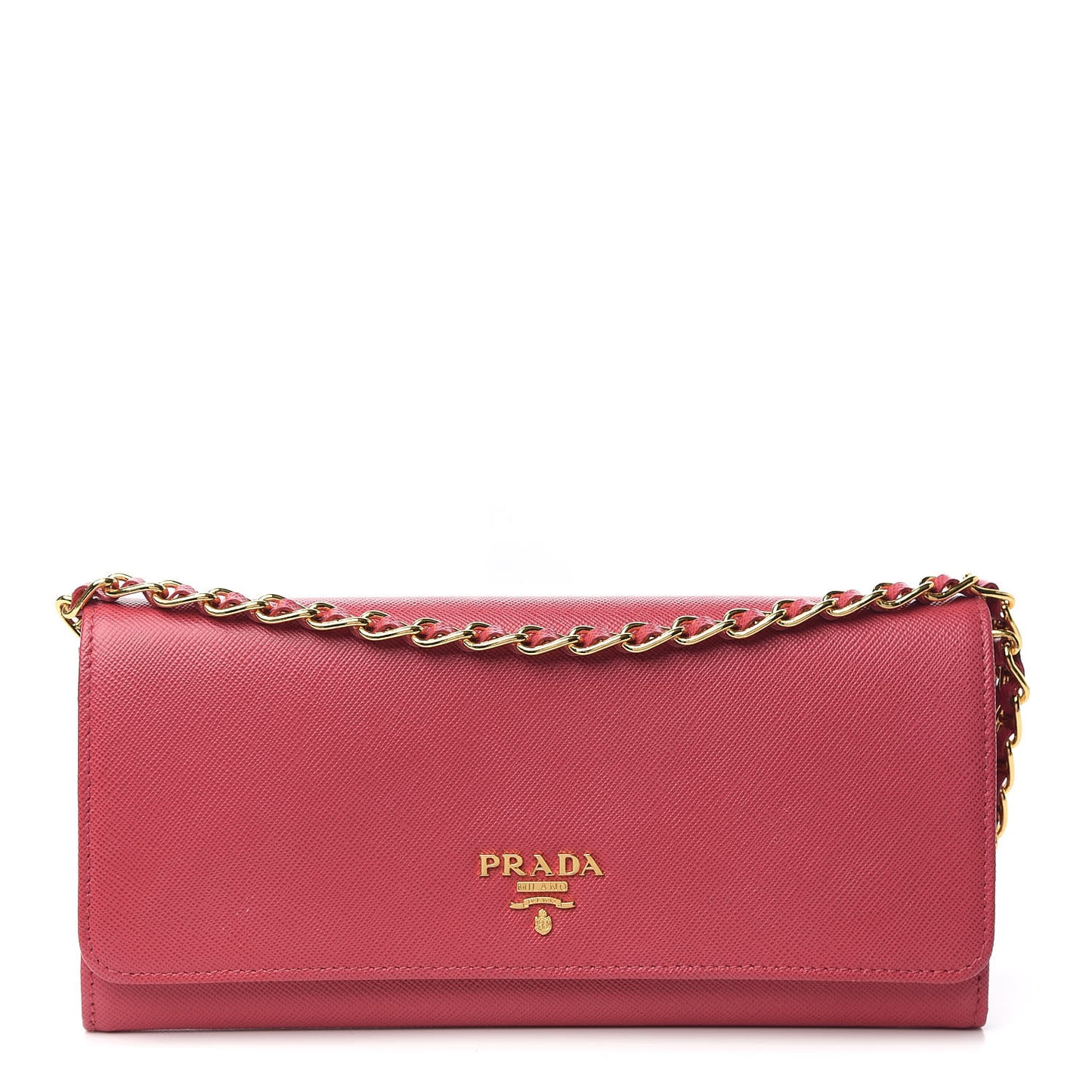 Saffiano Metal Oro Chain Wallet Peonia