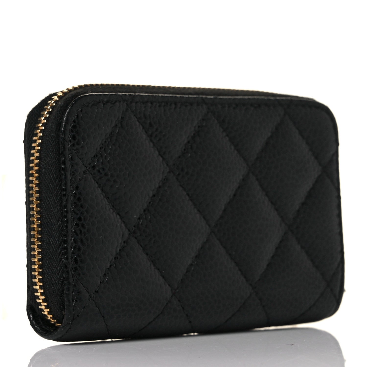 Chanel Caviar Quilted Zip Coin Purse Black 3 of 9