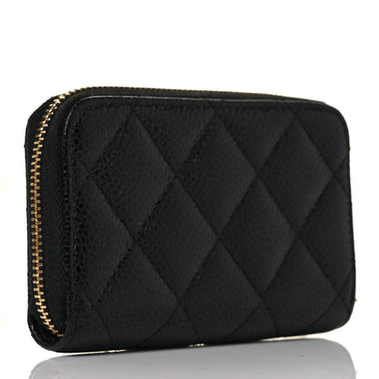Chanel Caviar Quilted Zip Coin Purse Black 3 of 9