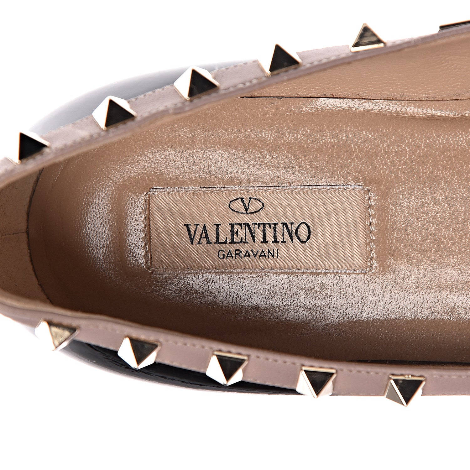 Valentino Garavani Patent Rockstud Ballerina Flats 39.5 Black Poudre 7 of 15