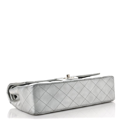 Chanel Metallic Lambskin Quilted Medium Double Flap Silver 4 of 9