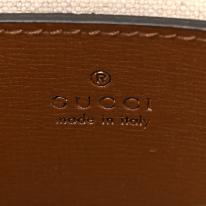 Gucci GG Supreme Monogram Azalea Calfskin Mini Retro Interlocking G Tote Bag Beige Ebony Brown Sugar 6 of 14