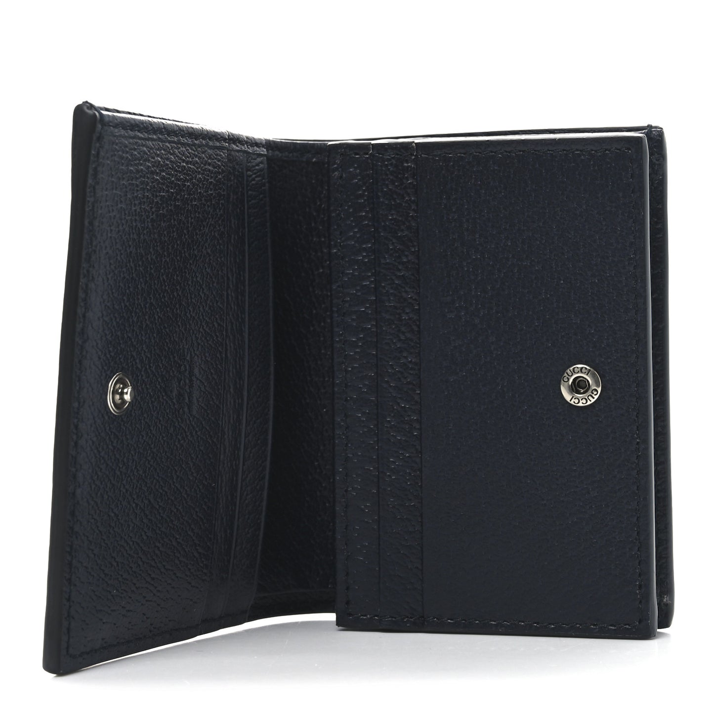 GG Supreme Monogram Textured Dollar Calfskin Web Ophidia Card Case Beige Blue