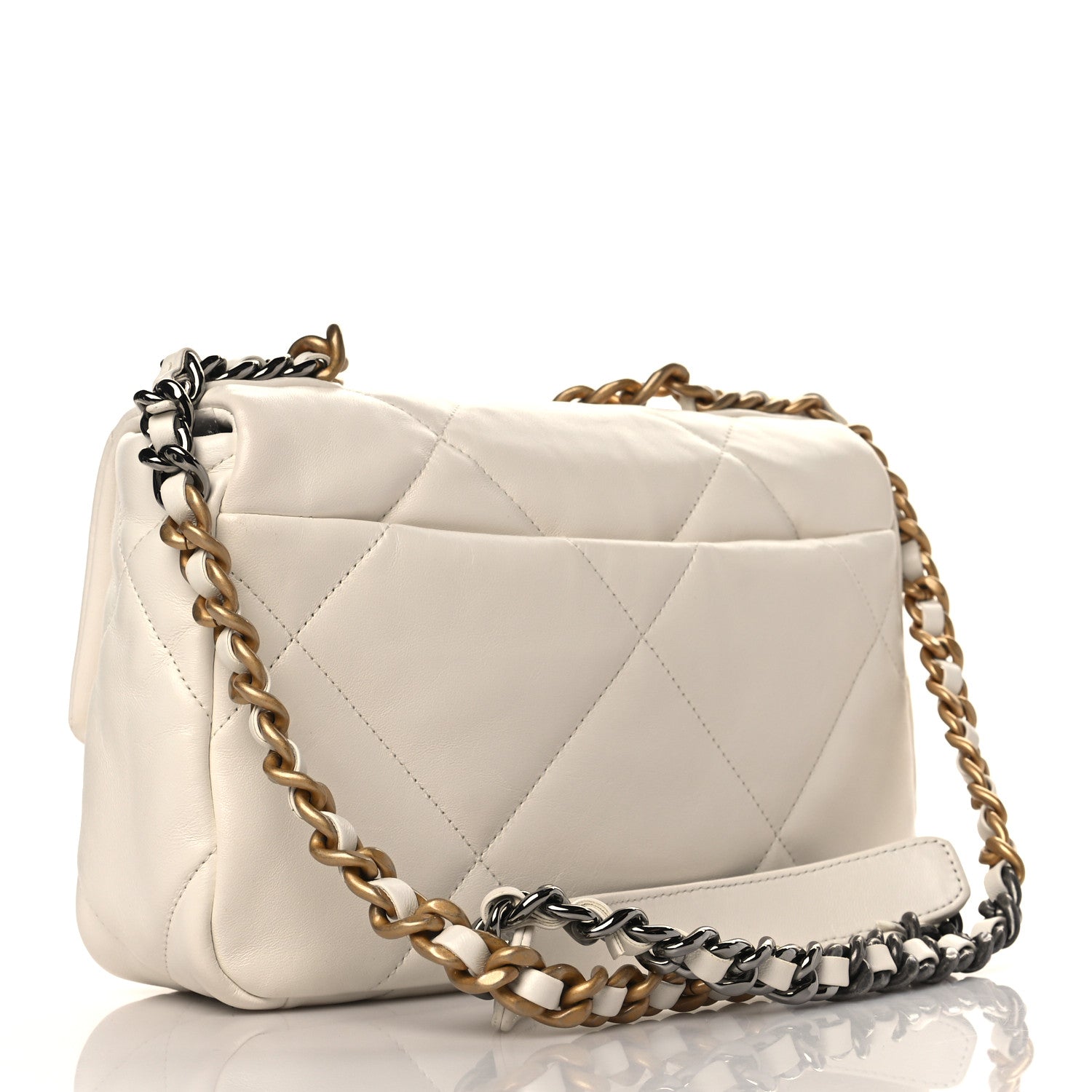Chanel Lambskin Quilted Medium Chanel 19 Flap White 3 of 11