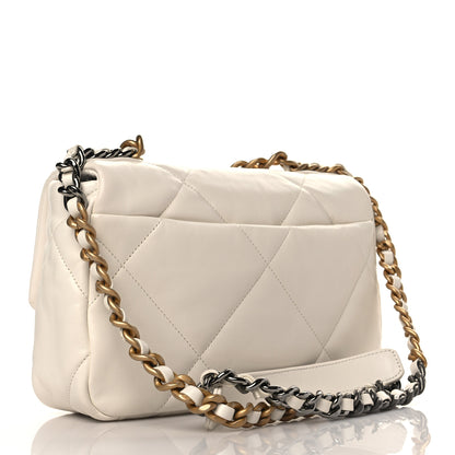 Chanel Lambskin Quilted Medium Chanel 19 Flap White 3 of 11